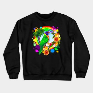 Rainbow Lorikeet Parrot Art Crewneck Sweatshirt